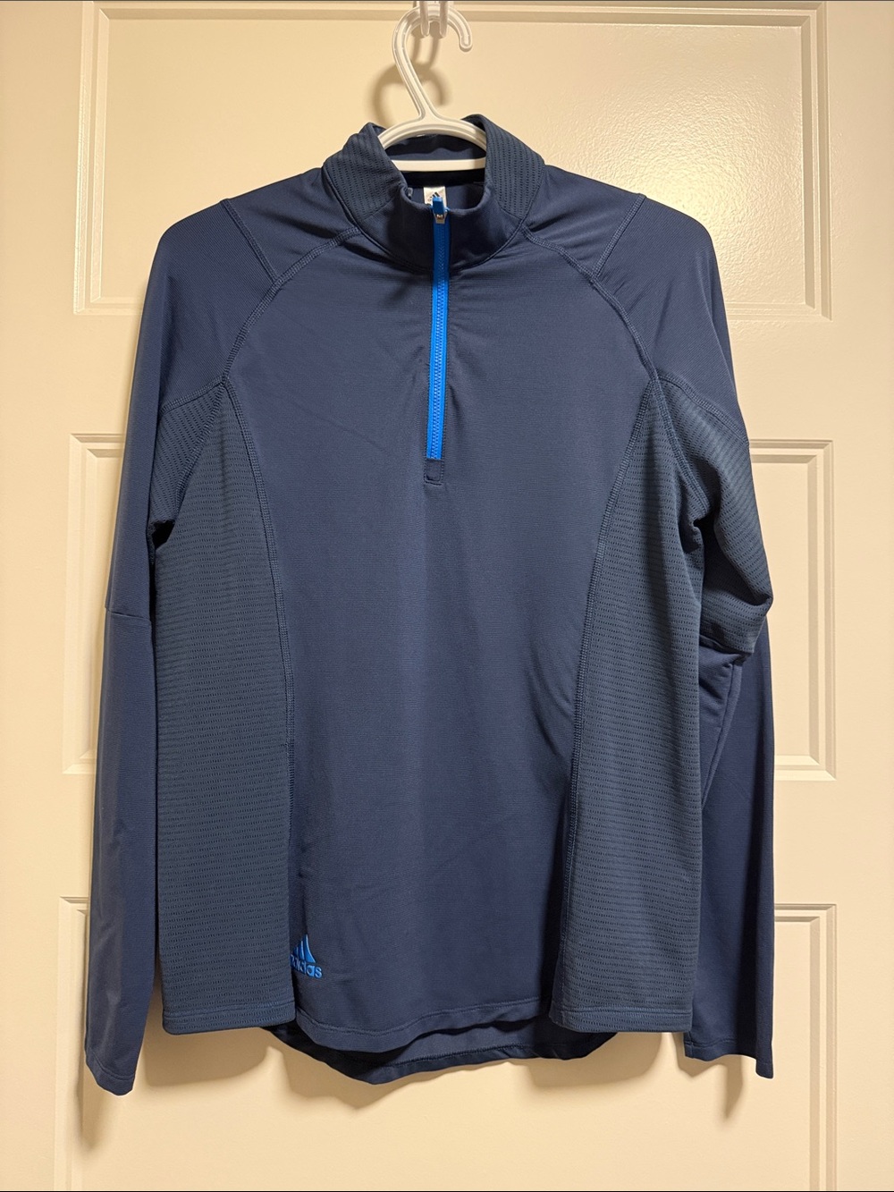 adidas Women's Navy Performance Quarter-Zip Jacket with Blue Zip